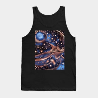 Other Worldly Designs- nebulas, stars, galaxies, planets with feathers Tank Top